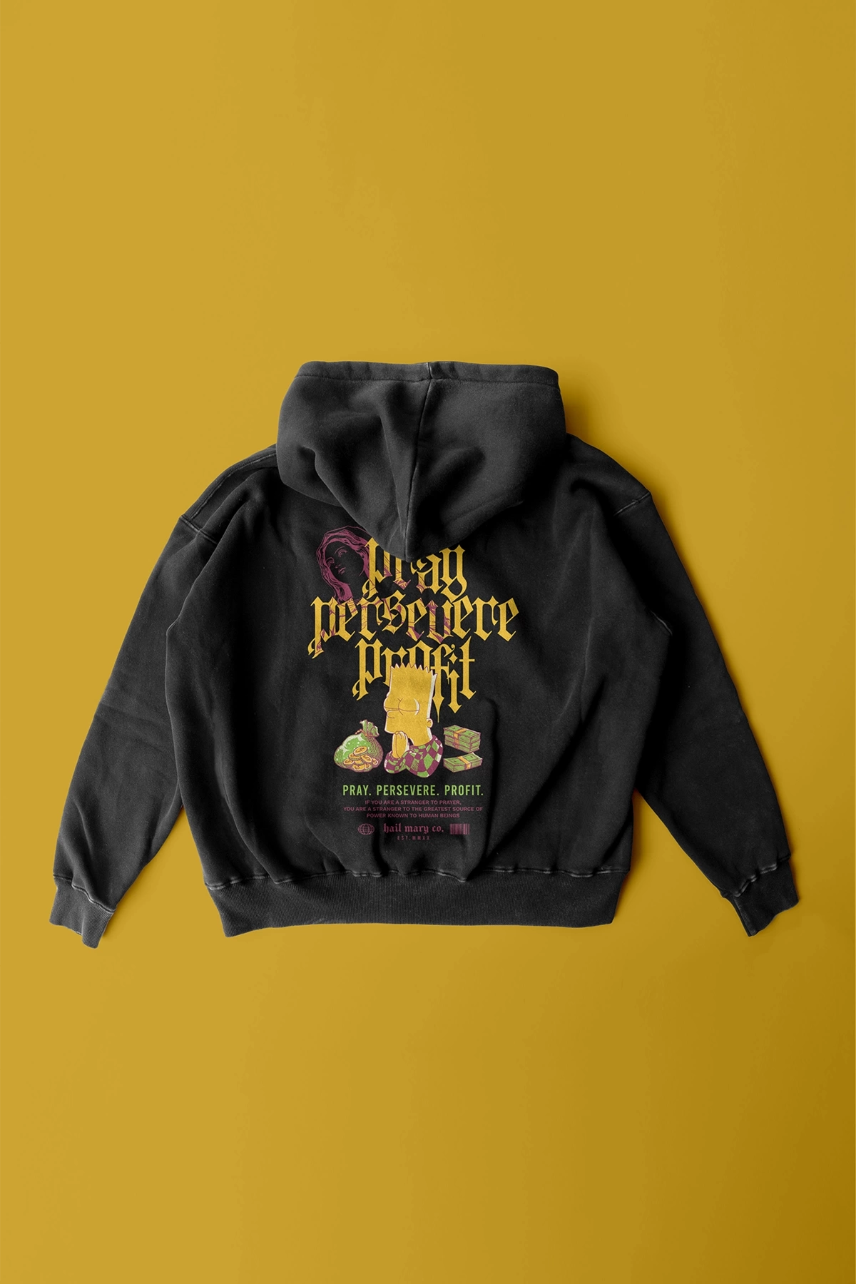 Simpsonlar Sırt ve Ön Baskılı Unisex Kapşonlu Oversize Sweatshirt