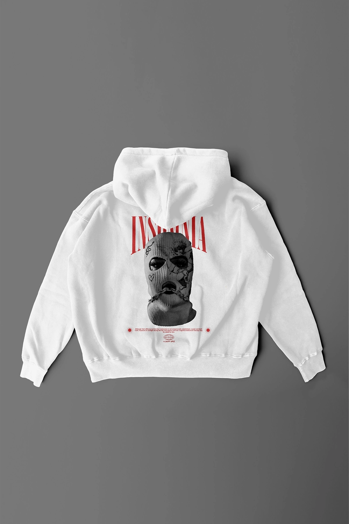 Insomnıa Baskılı Unisex Kapşonlu Oversize Sweatshirt