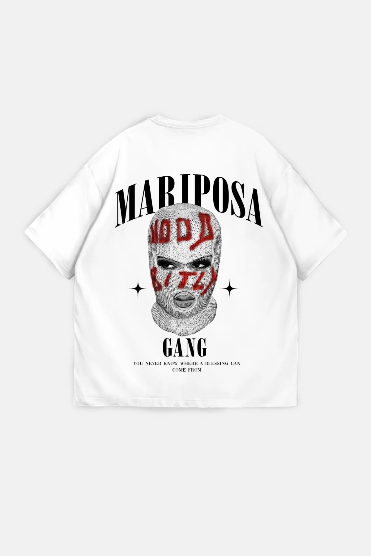 Marıposa Beyaz Unisex Oversize Tshirt