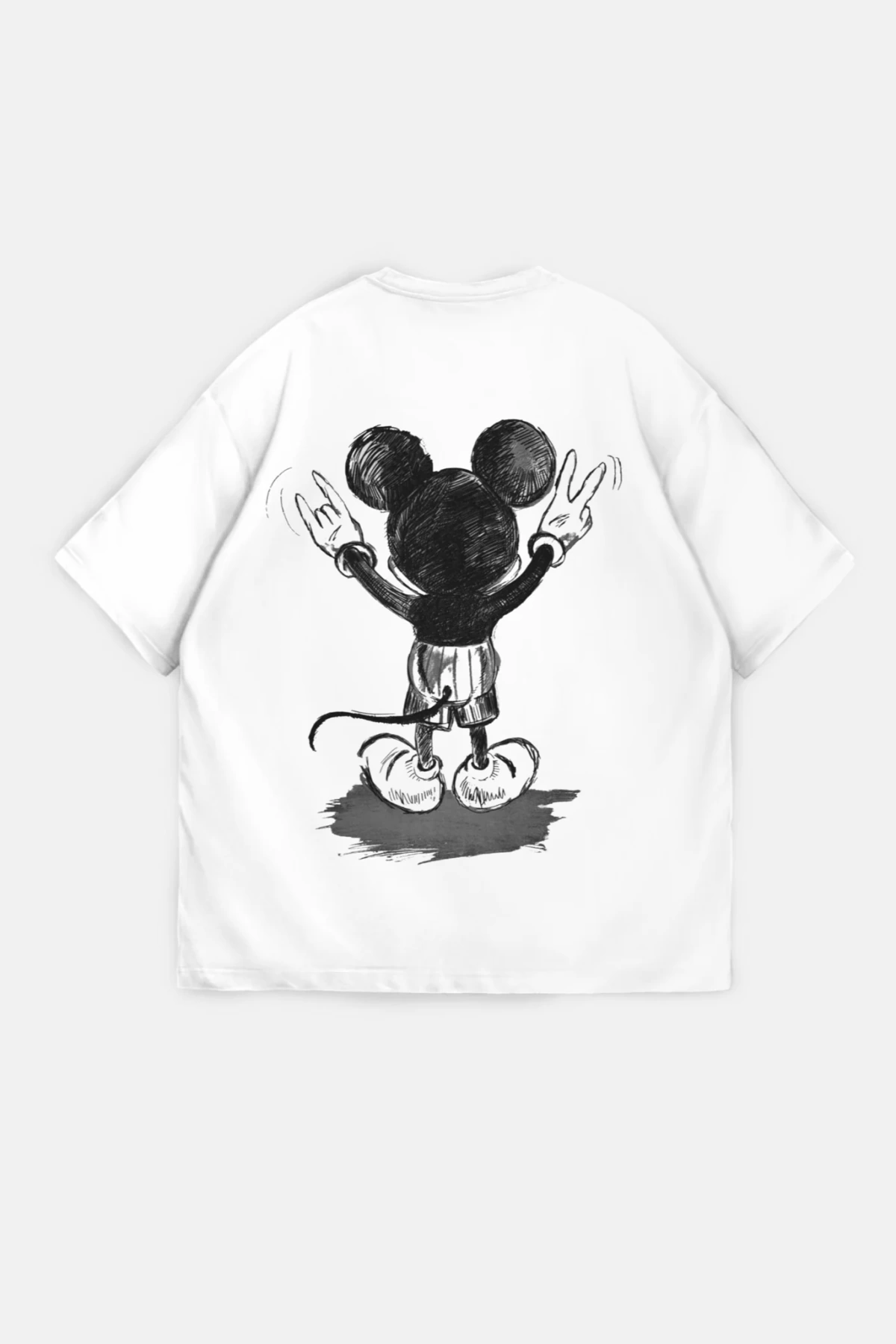 Mickey Mouse Beyaz Unisex Oversize Tshirt