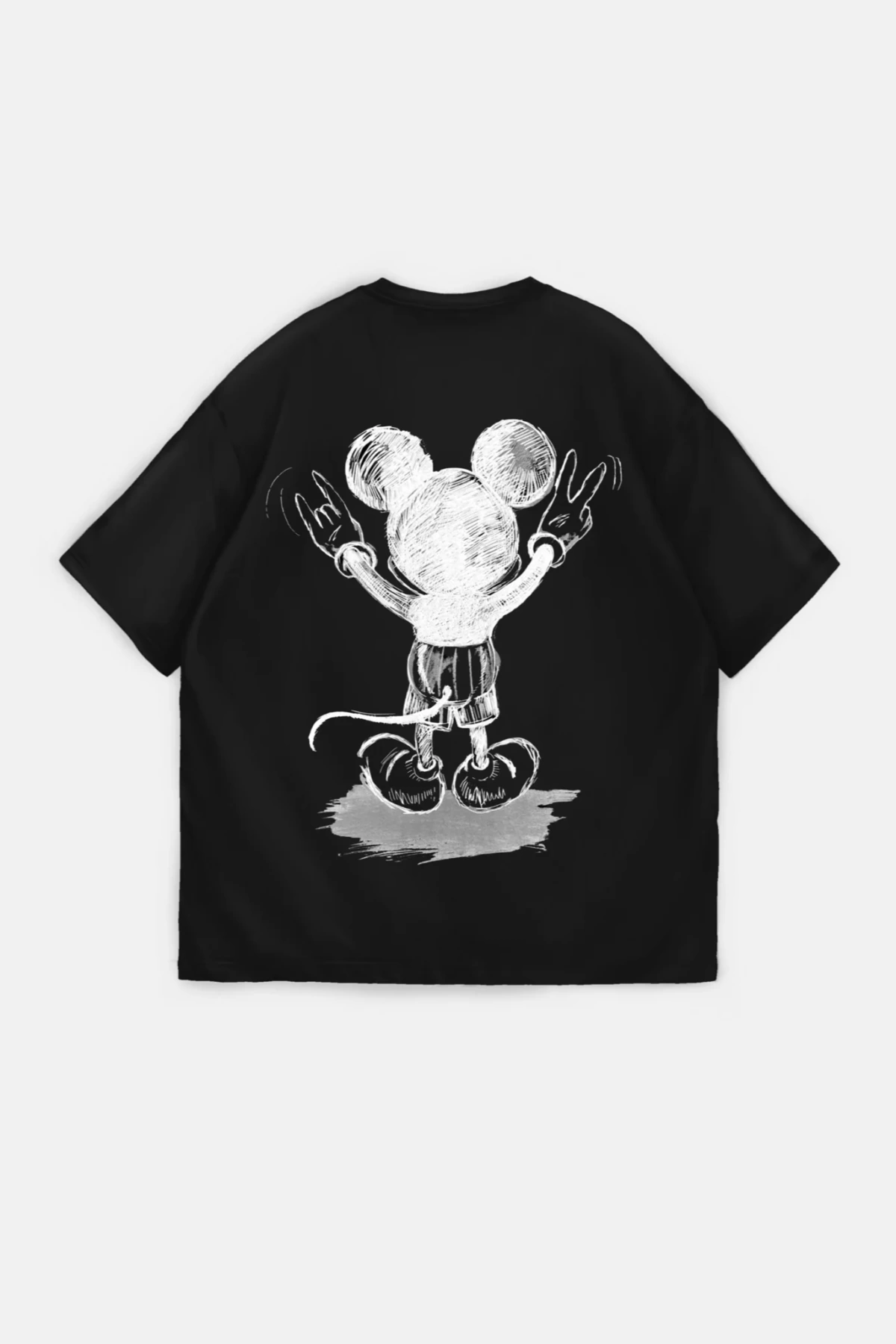 Mickey Mouse Siyah Unisex Oversize Tshirt