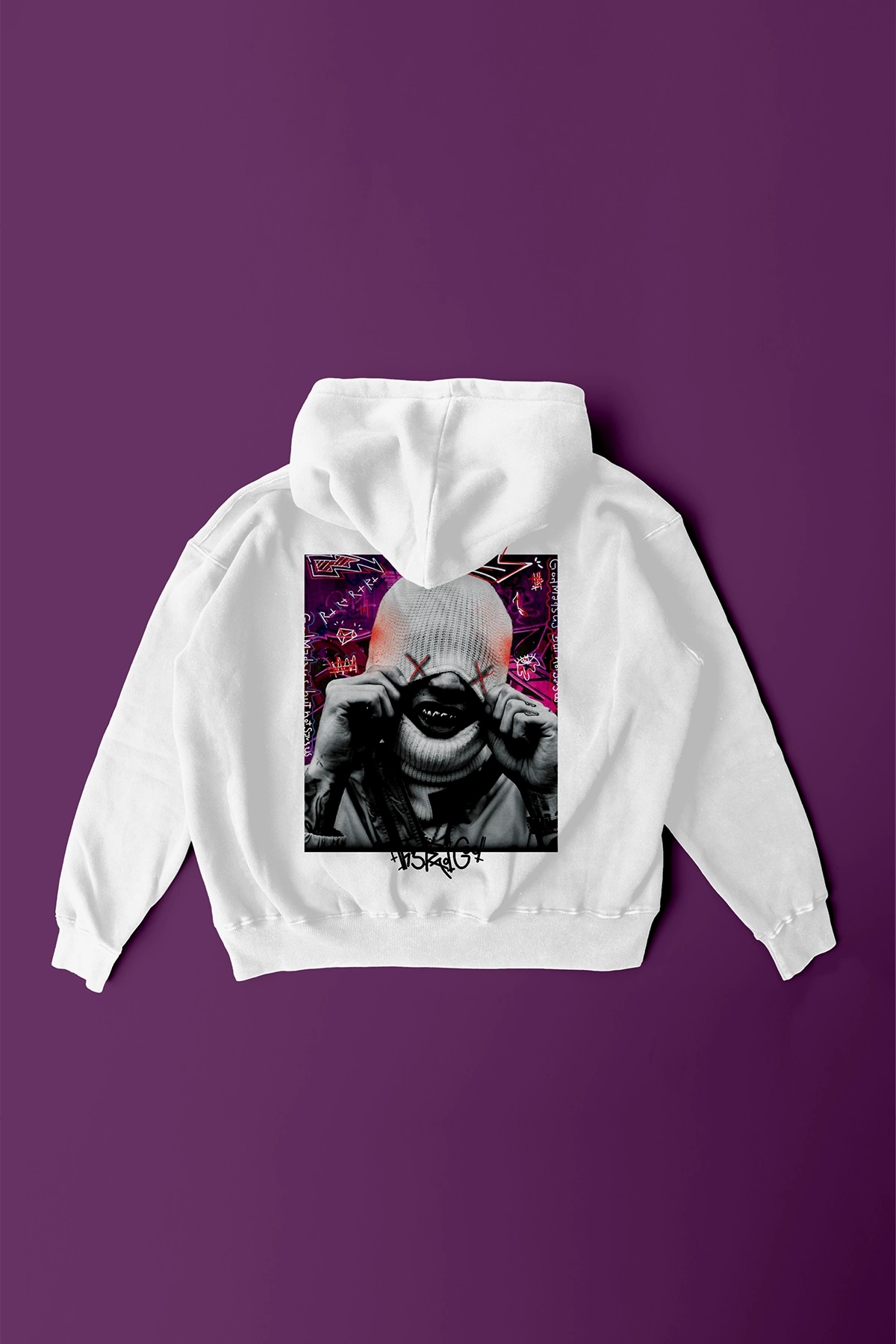 This ad Cool Sırt ve Ön Baskılı Unisex Kapşonlu Oversize Sweatshirt