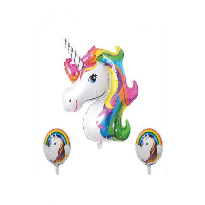 Unicorn Renkli 3’lü Balon Set