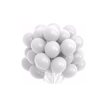 Lastik Lateks Mat Balon 50 Adet Beyaz Balon