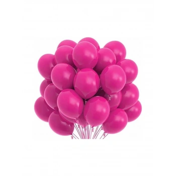 Lastik Lateks Mat Balon 50 Adet Fuşya Balon