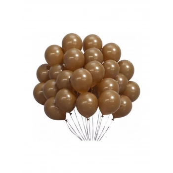 Lastik Lateks Mat Balon 50 Adet Kahverengi Balon