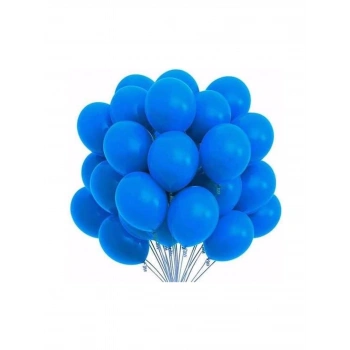 Lastik Lateks Mat Balon 50 Adet Mavi Balon