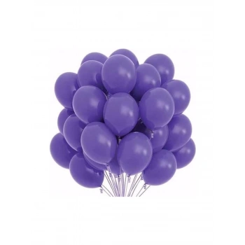 Lastik Lateks Mat Balon 50 Adet Mor Balon