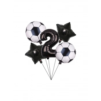 2 YAŞ Siyah Rakam Folyolu Yaş Balon Set