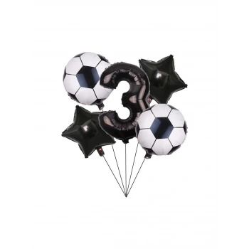 3 YAŞ Siyah Rakam Folyolu Yaş Balon Set