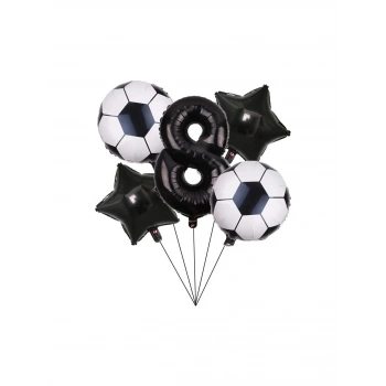 8 YAŞ Siyah Rakam Folyolu Yaş Balon Set