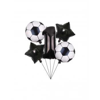 1 YAŞ Siyah Rakam Folyolu Yaş Balon Set