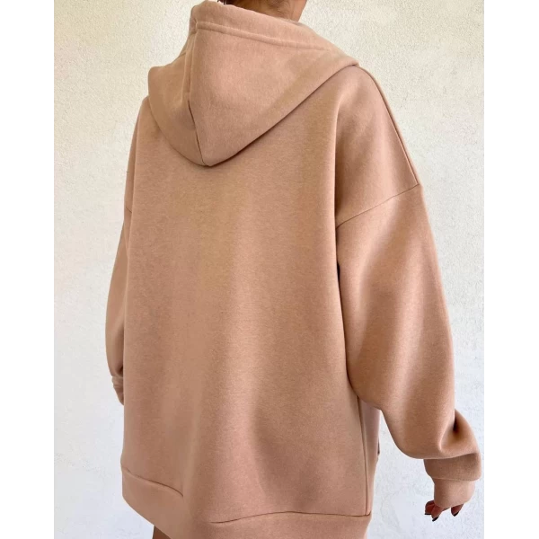 3 İplik Şardonlu Oversize Hırka