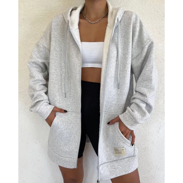 3 İplik Şardonlu Oversize Hırka