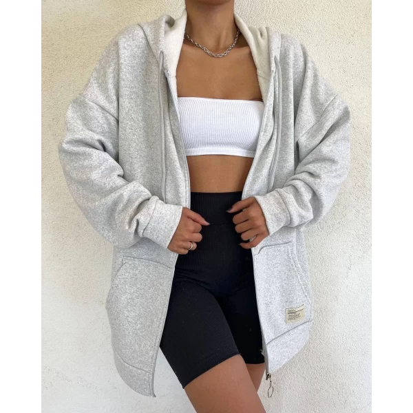 3 İplik Şardonlu Oversize Hırka