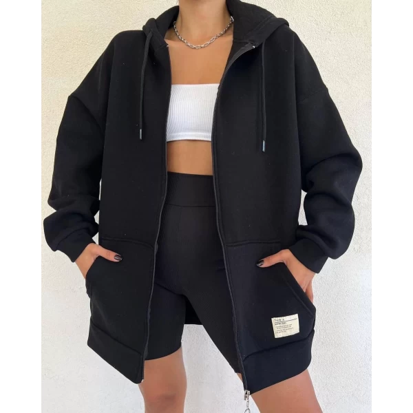 3 İplik Şardonlu Oversize Hırka