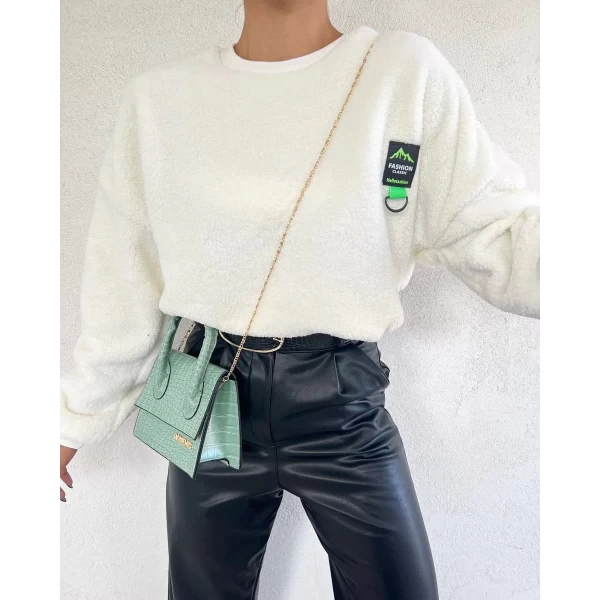 Armalı Peluş Sweatshirt