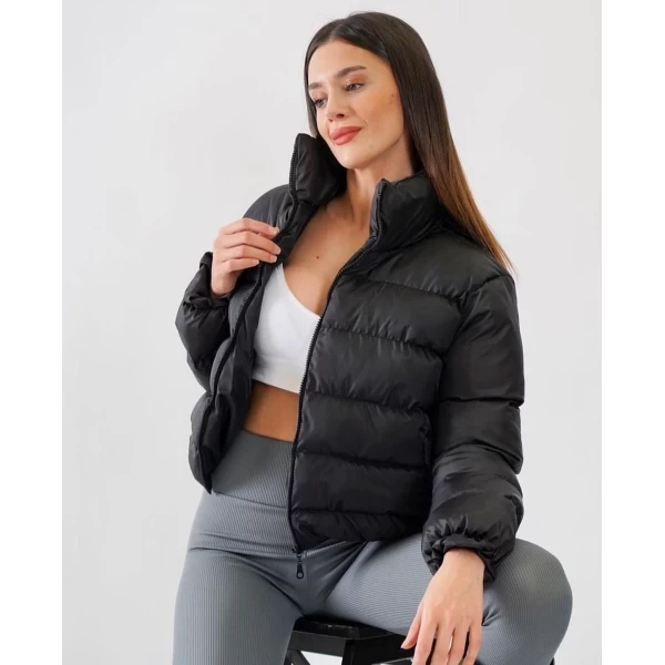 Boğumlu Şişme Crop Mont