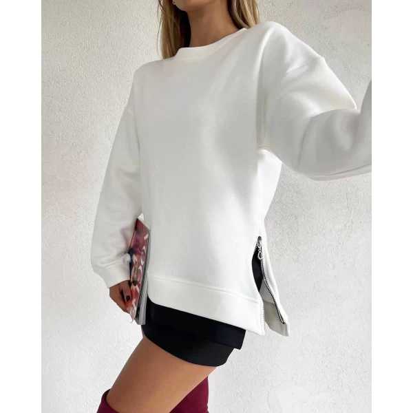 Fermuarlı Thsirt Detaylı Sweatshirt
