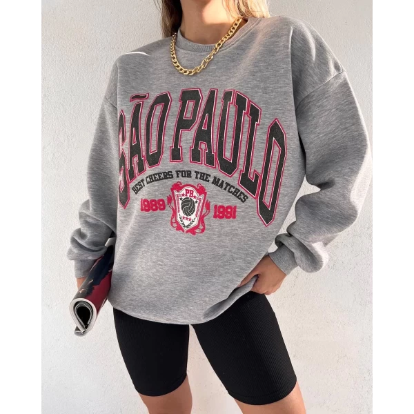 Gri Sao Paulo Oversize Sweatshirt
