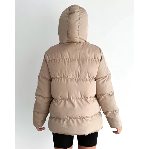 Kapşonlu Puffer Şişme Mont