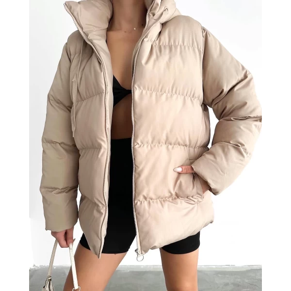 Kapşonlu Puffer Şişme Mont