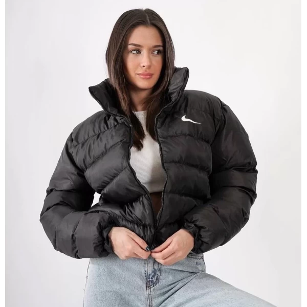 Marka Boğumlu Crop Mont