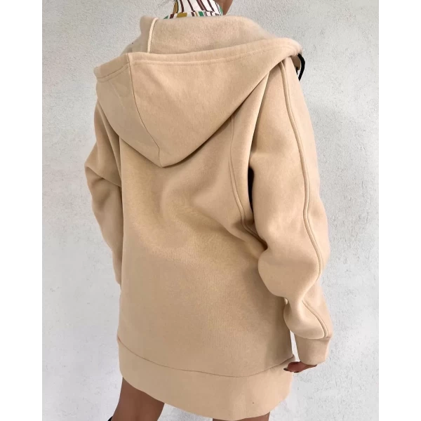Oversize Şardonlu Hırka