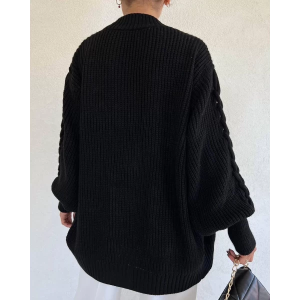 Saç Örgülü Oversize Hırka