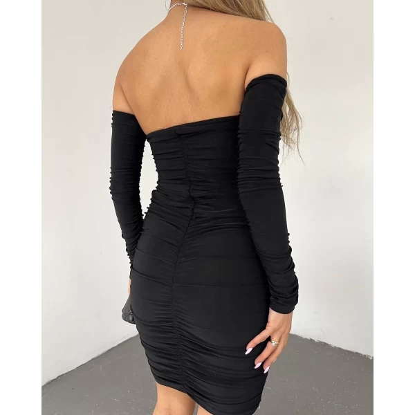 Sandy Büzgülü Elbise