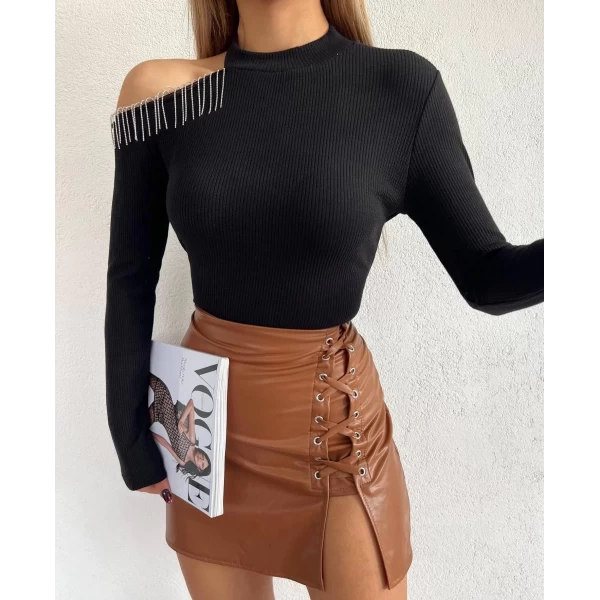 Tek Omuz Zincir Detay Crop