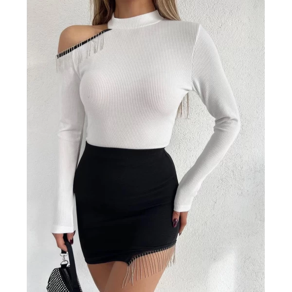 Tek Omuz Zincir Detay Crop
