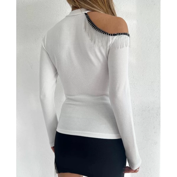 Tek Omuz Zincir Detay Crop