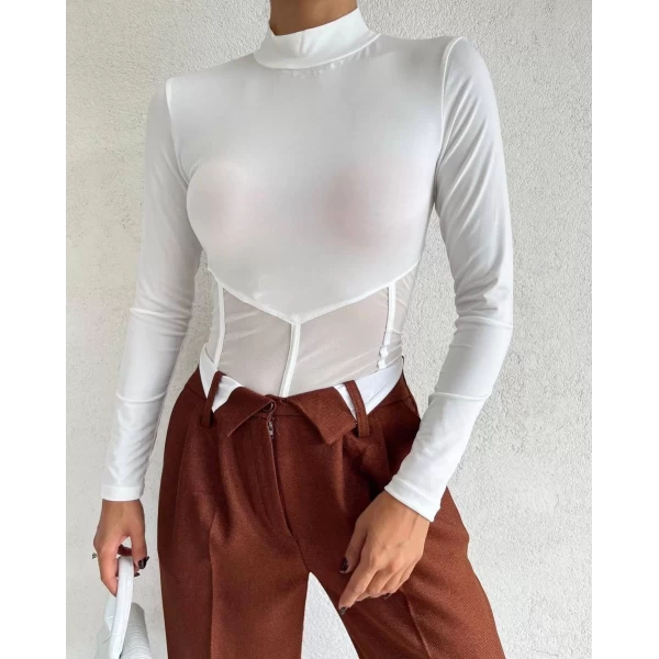 Tül Detay Bodysuit