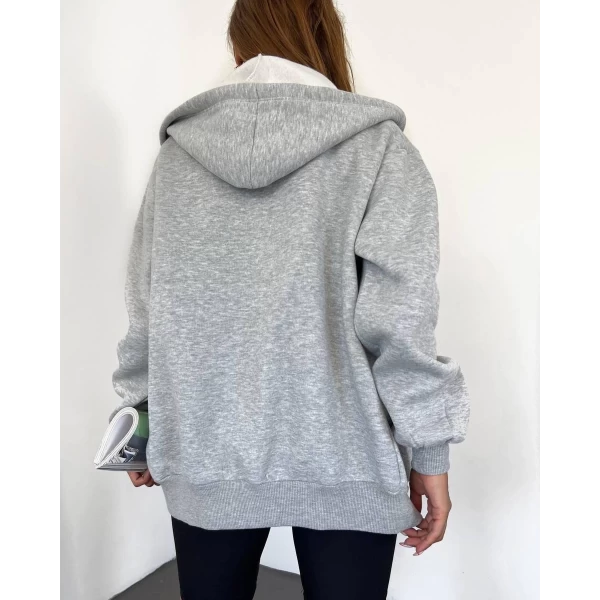 3 İplik Şardonlu Oversize Hırka