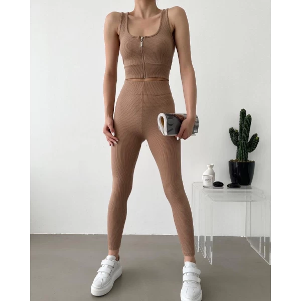 Fitilli Crop Tayt Takım