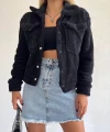 Çift Cepli Peluş Ceket