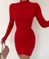 Dik Yaka Kalem Elbise