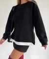 Fermuarlı Thsirt Detaylı Sweatshirt