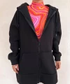 Oversize Şardonlu Hırka