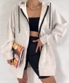 Oversize Şardonlu Hırka