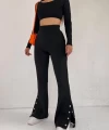 Paça Çıtçıtlı Bol Pantolon