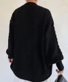 Saç Örgülü Oversize Hırka