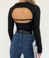 Simli Sırt Dekolte Crop