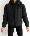 Siyah Mrk Kapşonlu Basic Şişme Mont