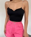 Taş Zincir Askılı Gloplu Crop