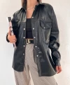 Zara Şardonlu Deri Gömlek