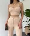 Askılı Crop İkili Takım