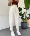 Beli Bağcıklı Dar Paça Pantolon