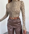 Dik Yaka Leopar Desen Crop